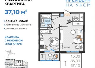 Продажа 1-ком. квартиры, 37.1 м2, Ульяновск, улица Посёлок УКСМ