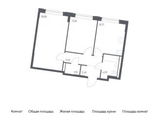 Продажа 2-комнатной квартиры, 52.4 м2, Москва