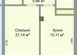 Продам однокомнатную квартиру, 51.3 м2, Нальчик, улица Тарчокова, 127Б, район Горная