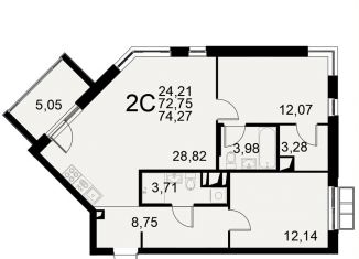 Продаю 2-комнатную квартиру, 74.3 м2, Тула, Хлебная площадь, Центральный территориальный округ