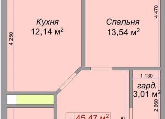 Продажа 1-ком. квартиры, 47.6 м2, Нальчик, улица Тарчокова, 127А, район Горная
