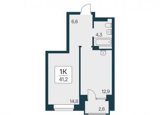 Продам 1-комнатную квартиру, 41.2 м2, Новосибирск