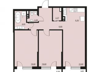 Двухкомнатная квартира на продажу, 88.7 м2, Воронеж, Московский проспект, 132