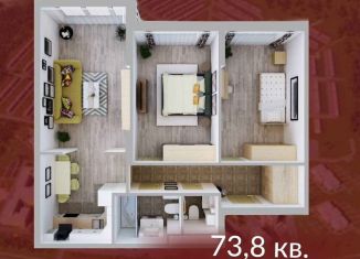 Продажа 3-ком. квартиры, 73.8 м2, Кемерово, Солнечный бульвар, 22, ЖК Солнечный Бульвар