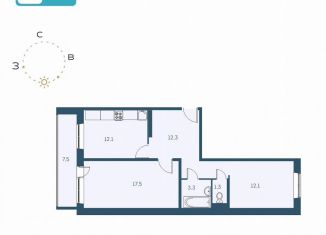 Продажа двухкомнатной квартиры, 62.4 м2, Новосибирск, Междуреченская улица, 7/1