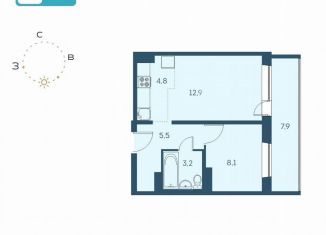 Продажа 2-комнатной квартиры, 38.6 м2, Новосибирск, Междуреченская улица, 7/1