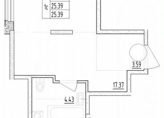 Квартира на продажу студия, 25.4 м2, Санкт-Петербург, Школьная улица, 8, Приморский район