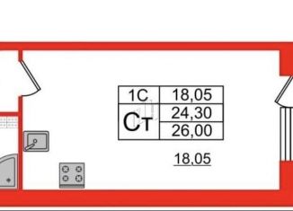 Продаю квартиру студию, 23.9 м2, Санкт-Петербург, муниципальный округ Пулковский Меридиан, Пулковское шоссе, 99к6