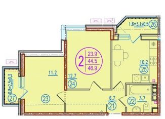Продам 2-комнатную квартиру, 46.9 м2, Краснодар, улица Западный Обход, 42к2, ЖК Спортивная деревня
