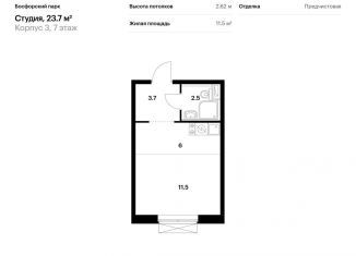 Квартира на продажу студия, 23.7 м2, Владивосток, Первомайский район, жилой комплекс Босфорский Парк, 1А