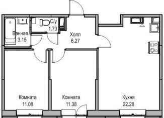 Продаю трехкомнатную квартиру, 56.7 м2, Санкт-Петербург, Ивинская улица, 19к1, метро Беговая
