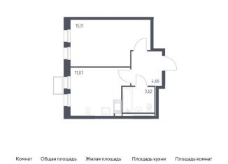 Продам однокомнатную квартиру, 34.5 м2, Московская область, жилой комплекс Горки Парк, к4.2