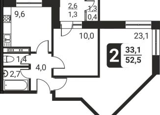 Продам 2-ком. квартиру, 52.5 м2, посёлок Развилка, жилой комплекс Три Квартала, к12, ЖК Три Квартала