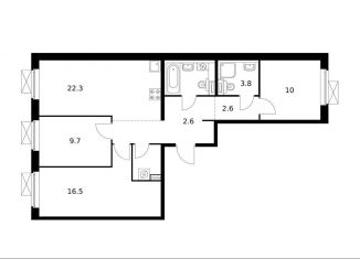 Продажа 3-ком. квартиры, 77 м2, Москва, Люблинская улица, 76к2, ЖК Люблинский Парк