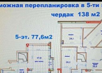 Продаю квартиру со свободной планировкой, 216 м2, Владикавказ, улица Шамиля Джикаева, 2А, 18-й микрорайон