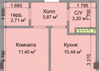 Продажа 1-ком. квартиры, 31.6 м2, село Шалушка, улица Ленина, 392