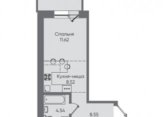 Квартира на продажу свободная планировка, 37.7 м2, Иркутск, ЖК Новые Горизонты