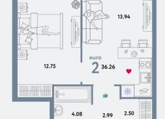 Продам 2-комнатную квартиру, 36 м2, Москва, проспект Лихачёва, 16к3, ЖК Квартал Нау