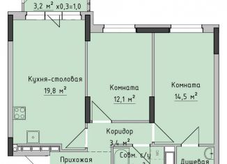Продажа 2-комнатной квартиры, 61.5 м2, Ижевск, ЖК Холмогоровский