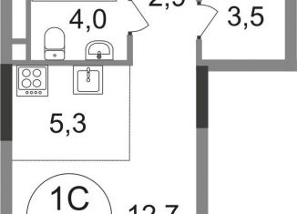 Продам квартиру студию, 28.4 м2, Москва, 17-й квартал, к1