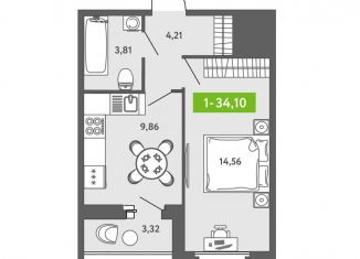 Продажа 1-ком. квартиры, 34.1 м2, Санкт-Петербург, ЖК Аквилон Залив