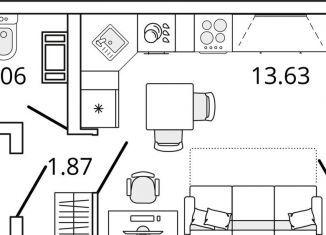 Продажа квартиры студии, 21.3 м2, Санкт-Петербург, метро Выборгская