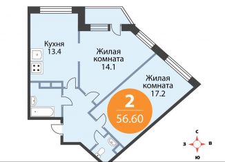Продается двухкомнатная квартира, 56.6 м2, Мурино, ЖК Тридевяткино Царство
