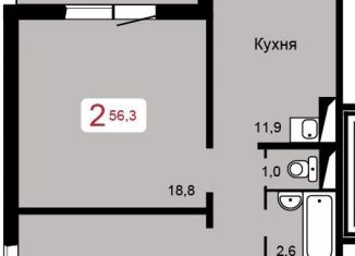 2-ком. квартира на продажу, 56.3 м2, Красноярск, Апрельская улица, 5Б, ЖК Мичурино