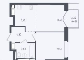 1-комнатная квартира на продажу, 35.6 м2, посёлок Мирный, жилой комплекс Томилино Парк, к5.1