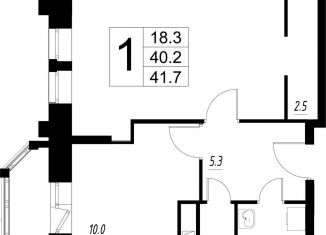 Продам 1-ком. квартиру, 40.2 м2, деревня Сабурово, Рождественская улица, 1, ЖК Митино О2