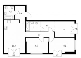 Продажа трехкомнатной квартиры, 86 м2, Москва, ЖК Барклая 6