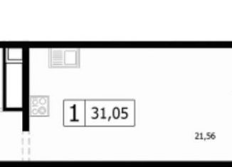 Продажа квартиры студии, 31.5 м2, Краснодар, улица Автолюбителей, 1Г, ЖК Стрижи