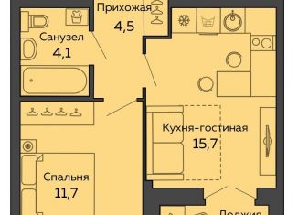 Продается однокомнатная квартира, 37.5 м2, Екатеринбург, улица 8 Марта, 204, ЖК Botanika Green House