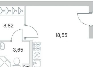 Продам квартиру студию, 27.1 м2, посёлок Стрельна, ЖК Любоград