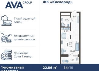 Квартира на продажу студия, 22.9 м2, Сочи, площадь Флага, микрорайон Центральный