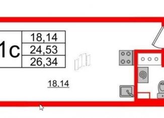 Продам квартиру студию, 24.5 м2, Санкт-Петербург, проспект Будённого, ЖК Солнечный Город