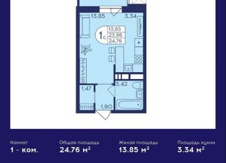 Продажа квартиры студии, 24.8 м2, Балашиха, микрорайон Центр-2, к403, ЖК Героев