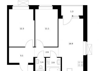 2-ком. квартира на продажу, 53.9 м2, Екатеринбург, жилой комплекс Космонавтов 11, 4.2, ЖК Космонавтов 11