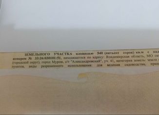 Земельный участок на продажу, 5.4 сот., Муром, Московская улица