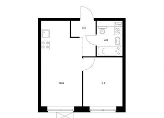 Продаю 1-комнатную квартиру, 34.3 м2, Благовещенск, жилой комплекс Зея Парк, 1