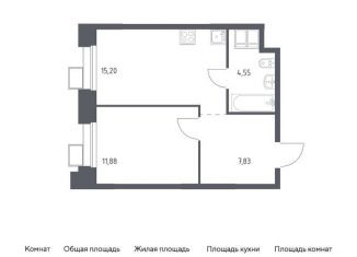 Продам 1-комнатную квартиру, 39.5 м2, поселение Мосрентген, многофункциональный комплекс Тропарево Парк, к2.4