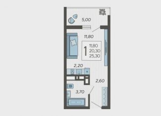 Продам квартиру студию, 25.3 м2, село Раздольное, Тепличная улица, 83, ЖК Министерские Озёра