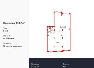 Продажа помещения свободного назначения, 124.2 м2, посёлок Шушары