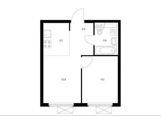 Продаю 2-комнатную квартиру, 34.3 м2, Котельники