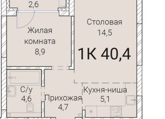 Продается 1-комнатная квартира, 40.4 м2, Новосибирск, Овражная улица, 2А, метро Гагаринская