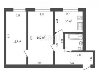 Продам двухкомнатную квартиру, 44.1 м2, Тюмень, Ленинский округ, улица Республики, 157