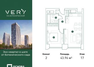 Двухкомнатная квартира на продажу, 44 м2, Москва, метро Петровско-Разумовская, Ботаническая улица