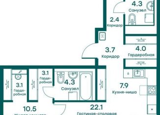 Продаю 3-комнатную квартиру, 83.6 м2, Московская область