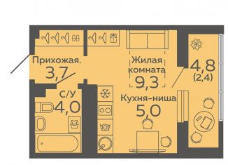 Квартира на продажу студия, 24.4 м2, Екатеринбург, метро Ботаническая, Новосинарский бульвар, 2