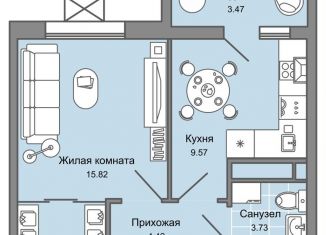 Продаю однокомнатную квартиру, 35 м2, Ульяновск